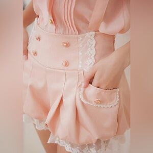 Kawaii Girls Lolita Suspender Lace Pumpkin Shorts, Sz S/M